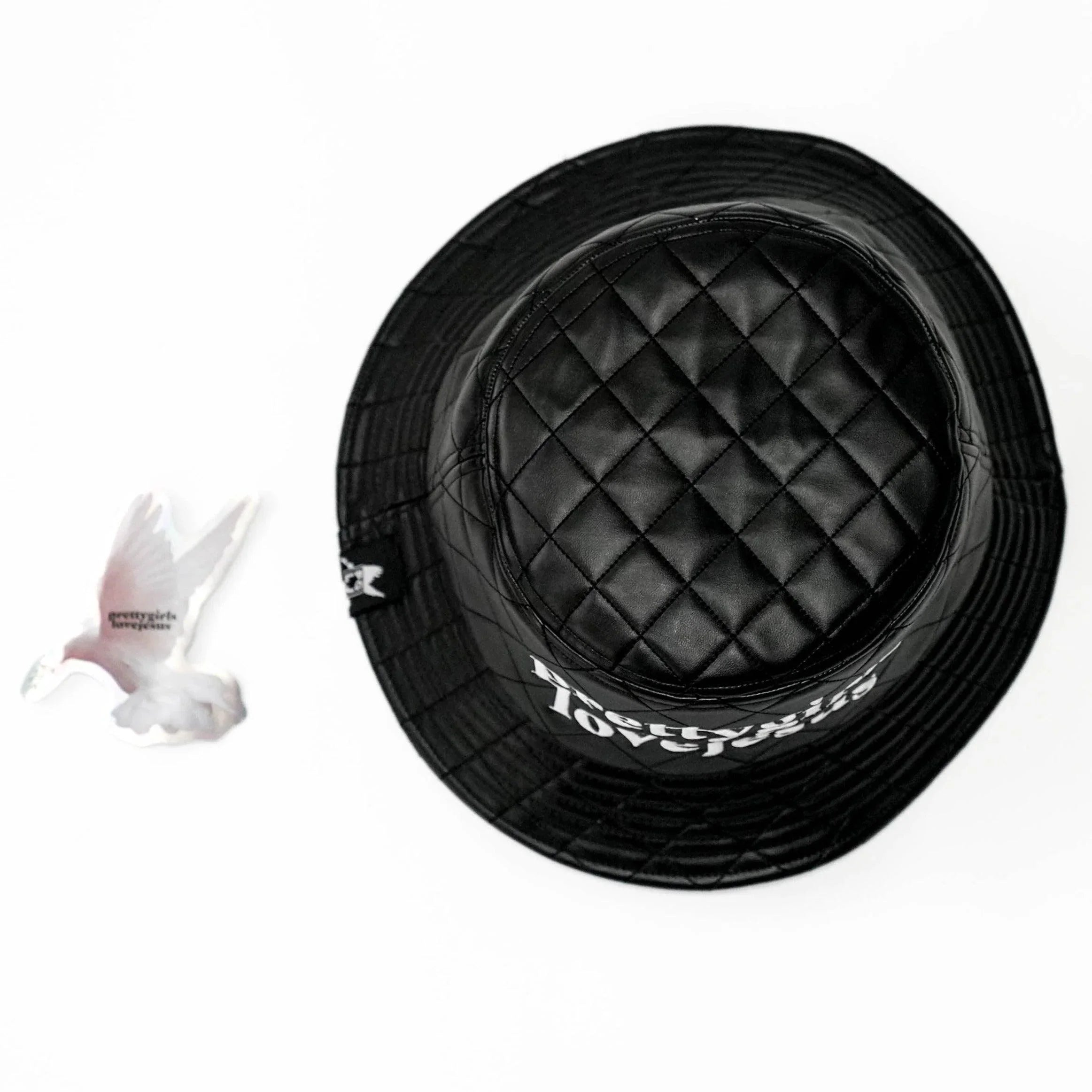 Quilted PGLJ Oversized Bucket Hat - Pretty Girls Love Jesus