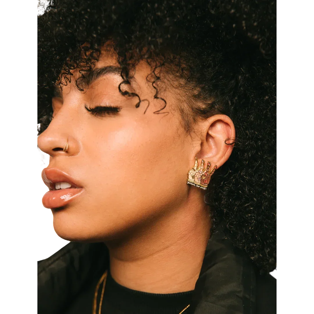 Peace No Evil stud earrings