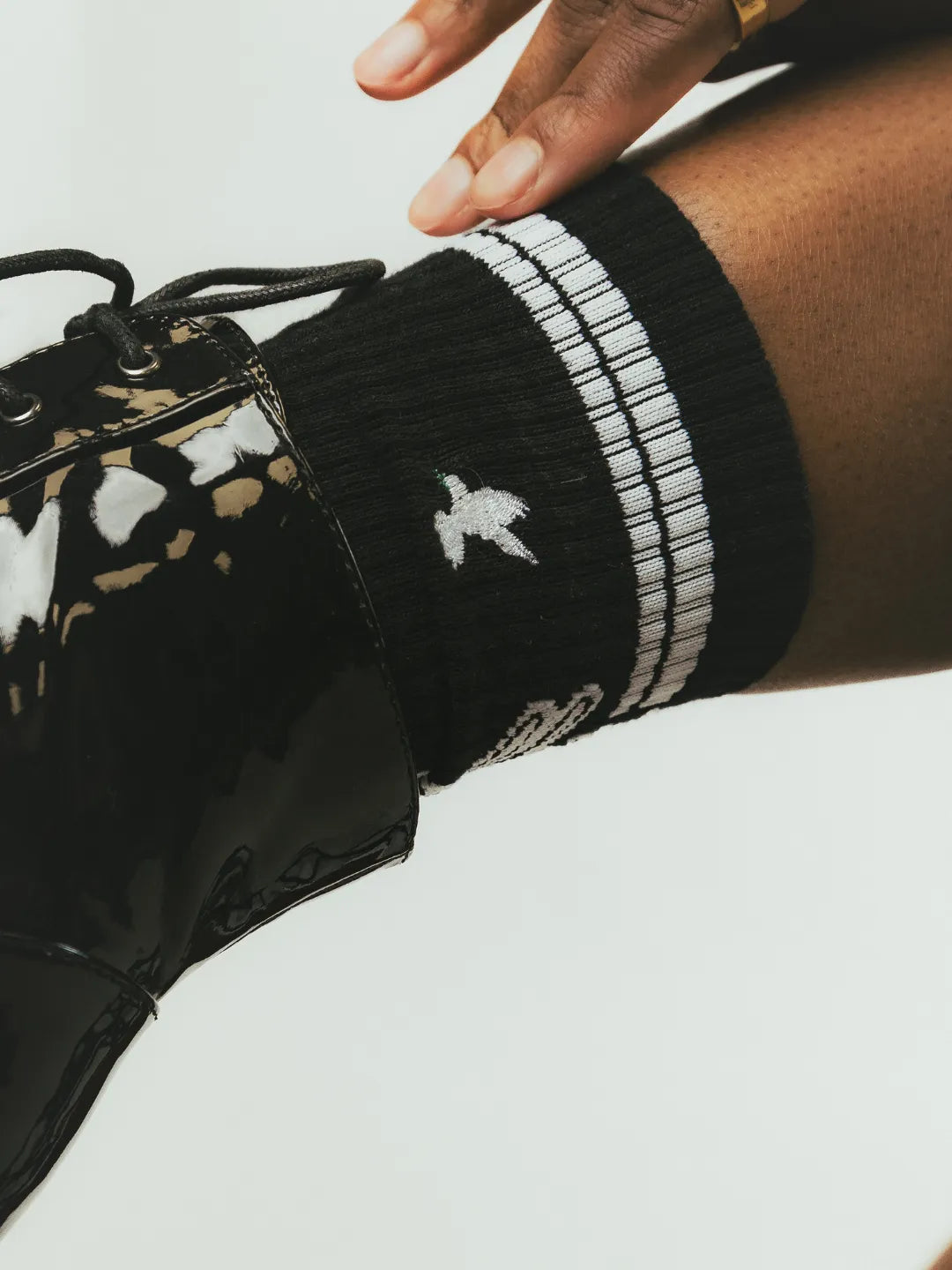 Black and White PGLJ Dove Sock