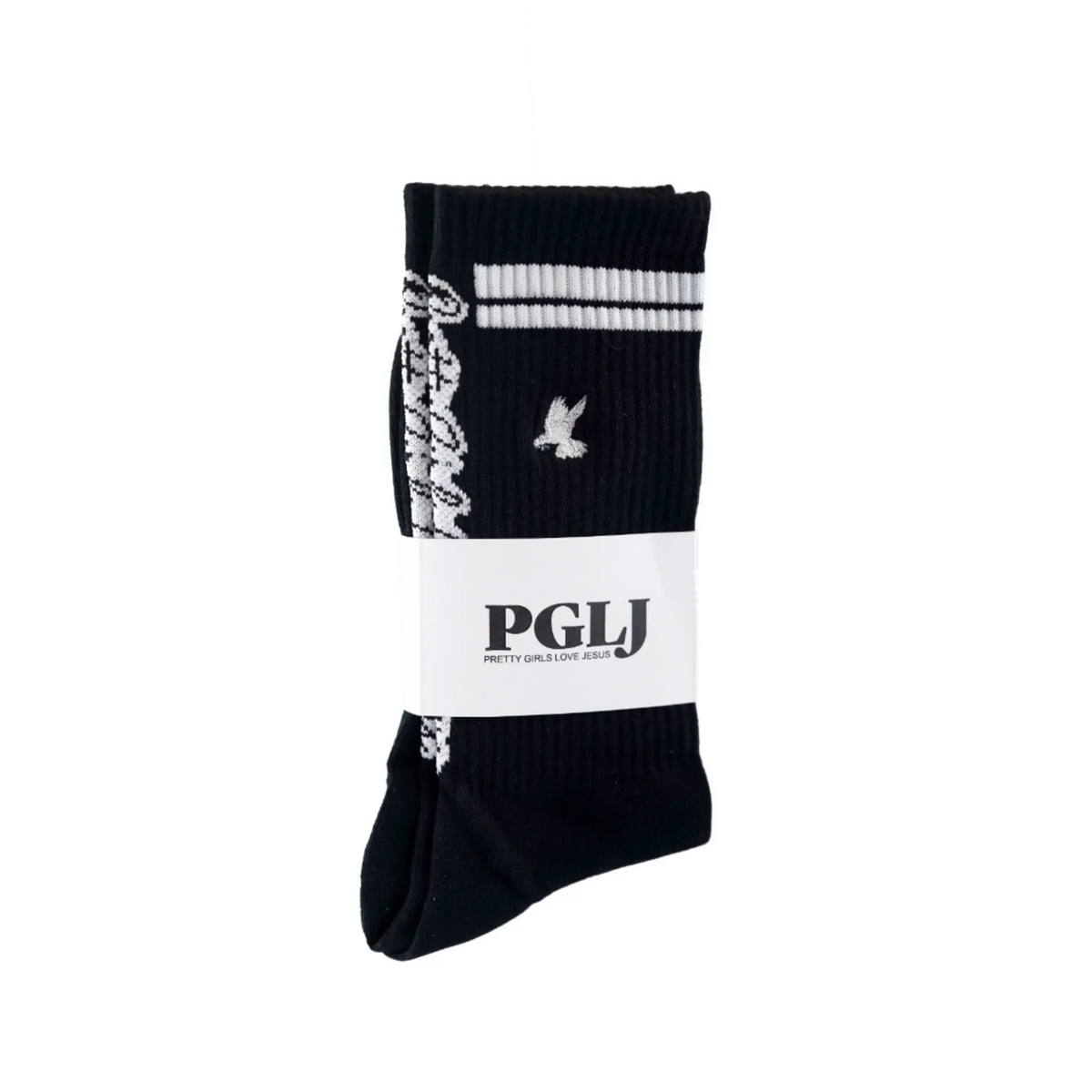 Black and White PGLJ Dove Sock