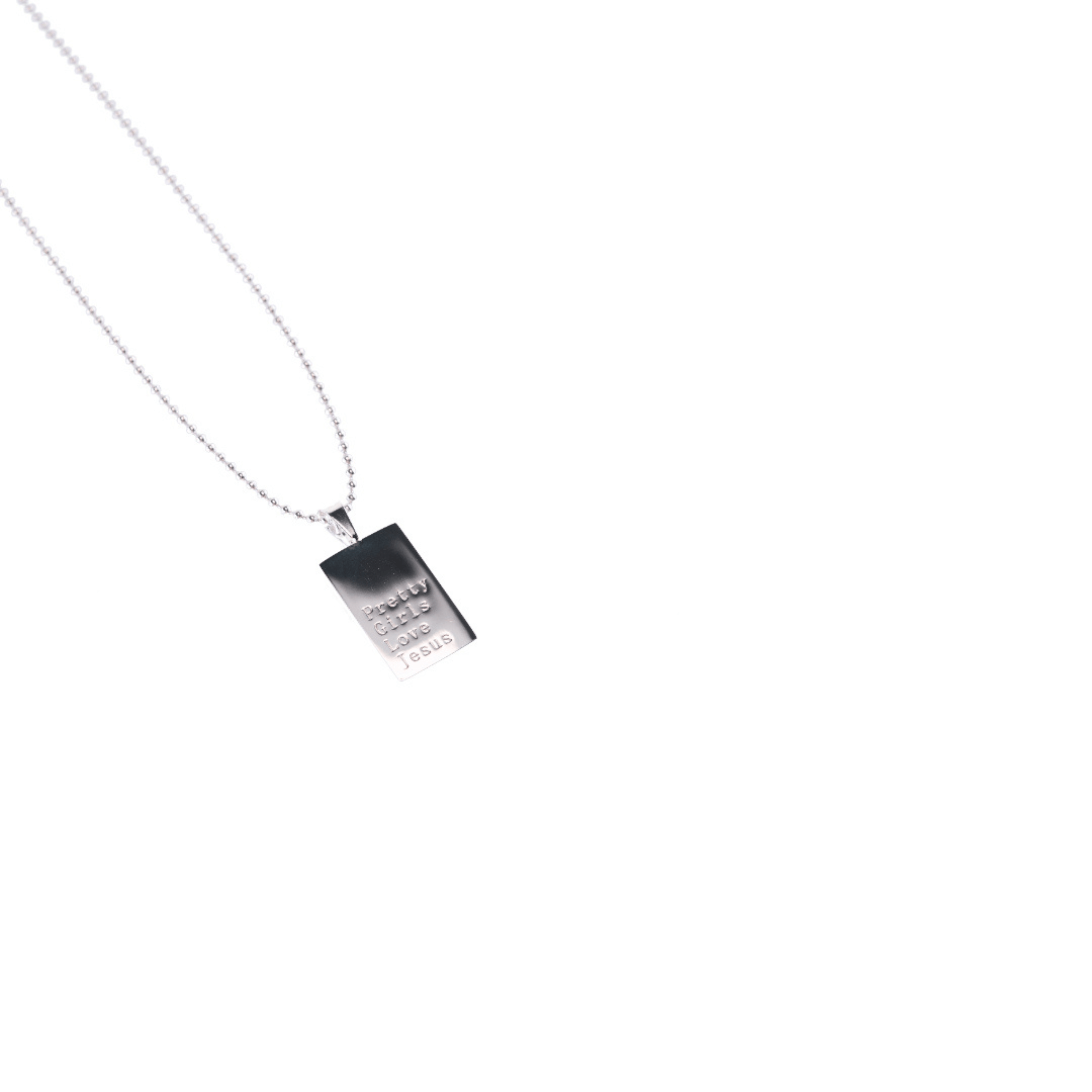 Classic PGLJ Name Plate Necklace (White Gold)