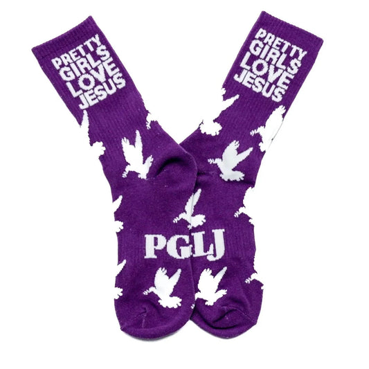 Purple PGLJ Signature Dove Sock