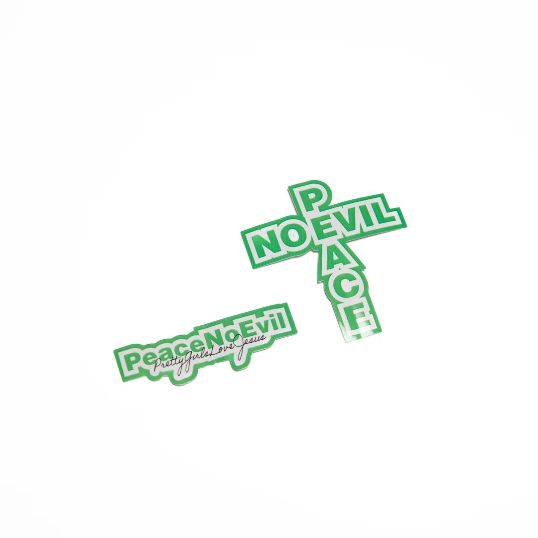 Peace No evil PGLJ Signature Decals in Green Unisex (Set of 3)