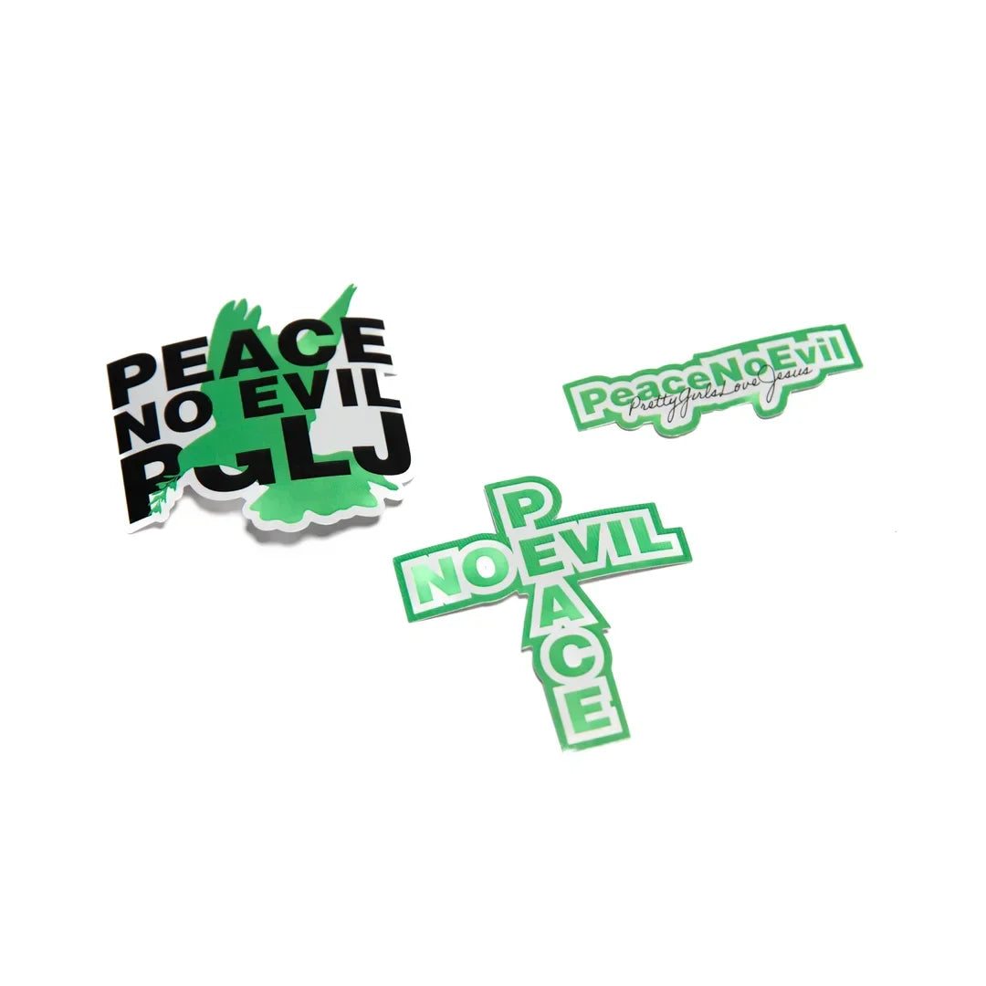 Peace No evil PGLJ Signature Decals in Green Unisex (Set of 3)