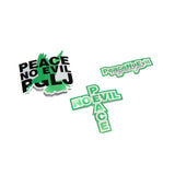 Peace No evil PGLJ Signature Decals in Green Unisex (Set of 3)