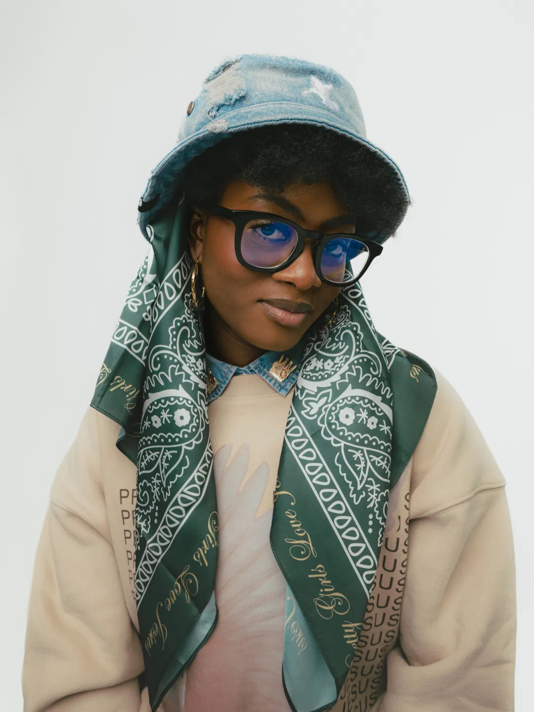 PGLJ Distressed Denim Bucket Hat