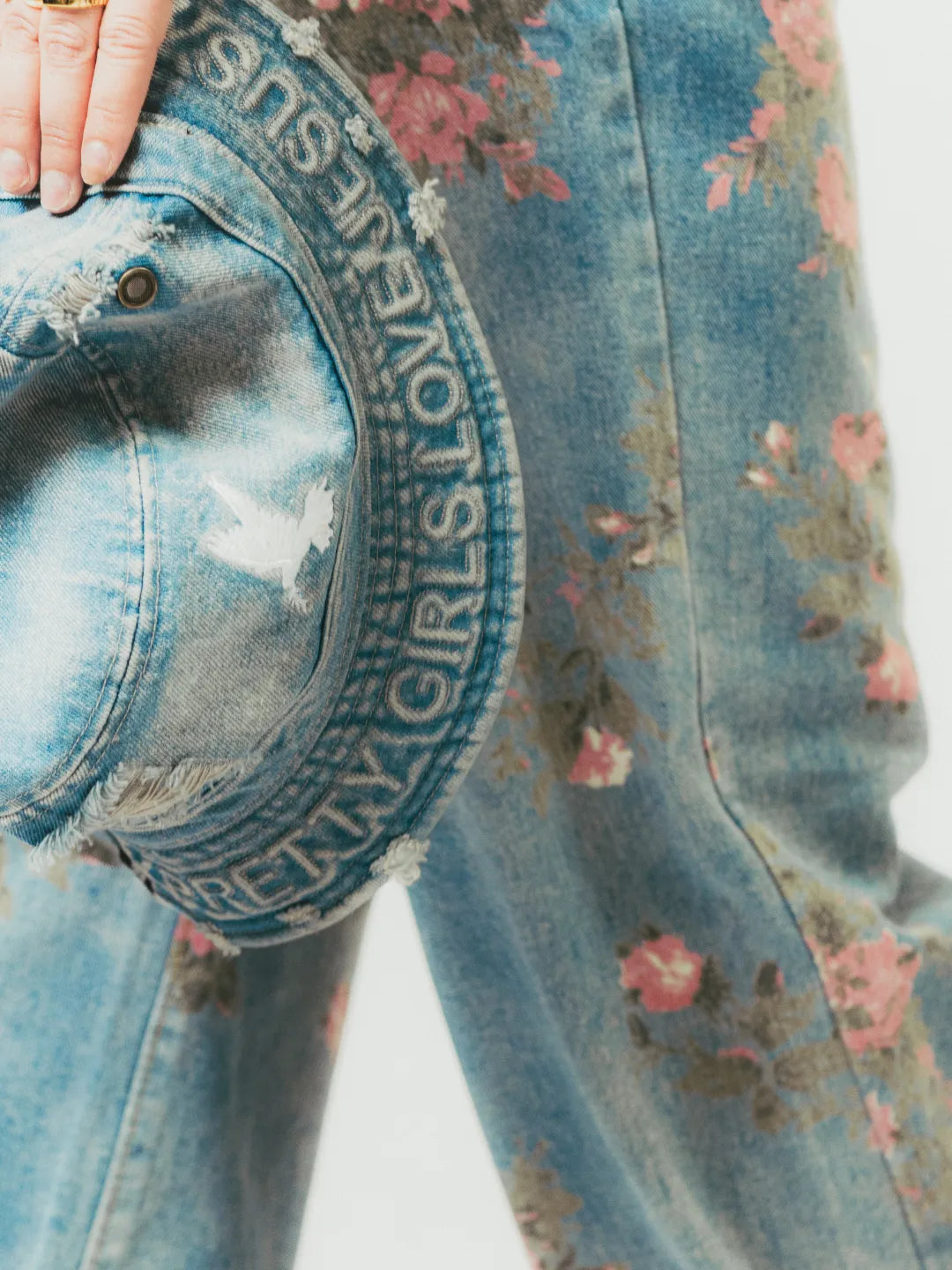 PGLJ Distressed Denim Bucket Hat