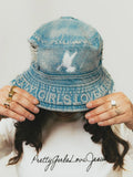 PGLJ Distressed Denim Bucket Hat