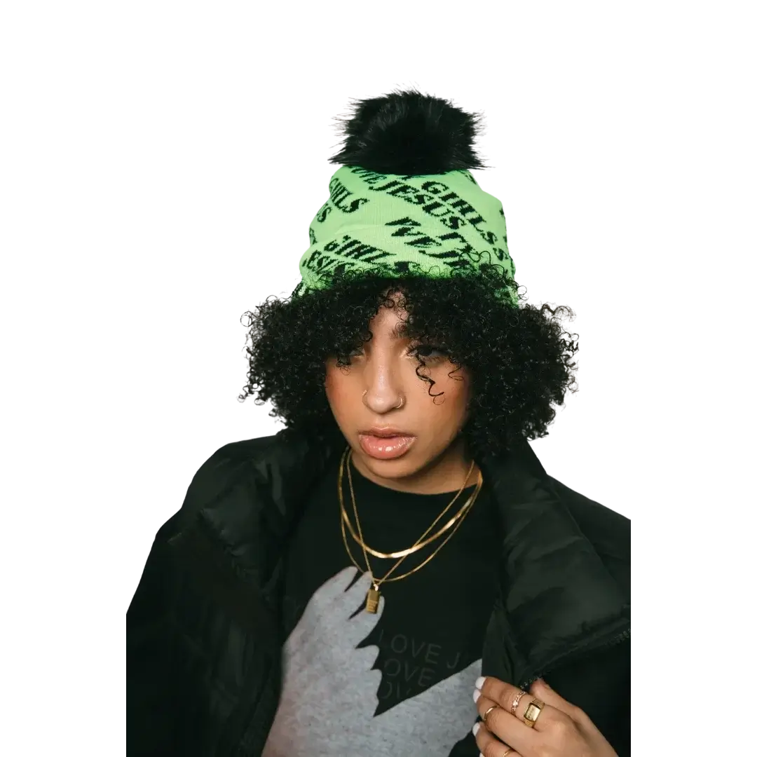 PGLJ Neon Knit Beanie